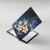 Hawaii Honu Canvas Wall Art Polynesian Curves Plumeria - Polynesian Pride