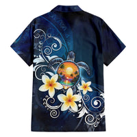 Hawaii Honu Family Matching Off The Shoulder Long Sleeve Dress and Hawaiian Shirt Polynesian Curves Plumeria - Polynesian Pride
