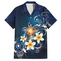 Hawaii Honu Family Matching Off Shoulder Short Dress and Hawaiian Shirt Polynesian Curves Plumeria - Polynesian Pride
