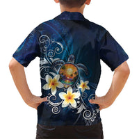 Hawaii Honu Family Matching Short Sleeve Bodycon Dress and Hawaiian Shirt Polynesian Curves Plumeria - Polynesian Pride