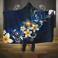 Hawaii Honu Hooded Blanket Polynesian Curves Plumeria - Polynesian Pride