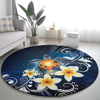 Hawaii Honu Round Carpet Polynesian Curves Plumeria - Polynesian Pride