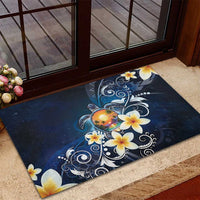 Hawaii Honu Rubber Doormat Polynesian Curves Plumeria - Polynesian Pride