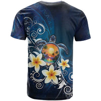 Hawaii Honu T Shirt Polynesian Curves Plumeria - Polynesian Pride