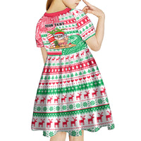 Personalized Hawaii Christmas Kid Short Sleeve Dress Santa Claus Surf Mele Kalikimaka LT05 - Polynesian Pride