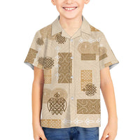 Vintage Lapita Hawaiian Shirt Iconic Double Face Pattern Beige