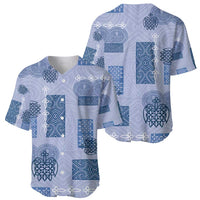 Vintage Lapita Baseball Jersey Iconic Double Face Pattern Blue