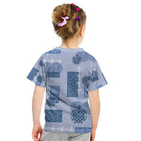 Vintage Lapita Kid T Shirt Iconic Double Face Pattern Blue