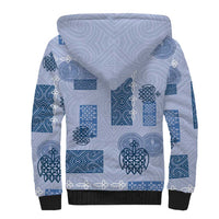 Vintage Lapita Sherpa Hoodie Iconic Double Face Pattern Blue