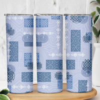 Vintage Lapita Skinny Tumbler Iconic Double Face Pattern Blue