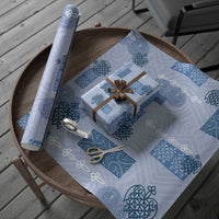 Vintage Lapita Wrapping Paper Iconic Double Face Pattern Blue - Polynesian Pride