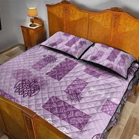 Vintage Lapita Quilt Bed Set Iconic Double Face Pattern Violet