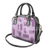 Vintage Lapita Shoulder Handbag Iconic Double Face Pattern Violet