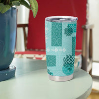 Vintage Lapita Tumbler Cup Iconic Double Face Pattern Turquoise