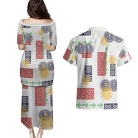 Vintage Lapita Couples Matching Puletasi and Hawaiian Shirt Iconic Double Face Pattern