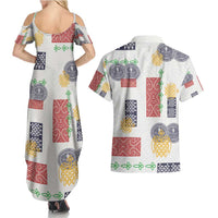 Vintage Lapita Couples Matching Summer Maxi Dress and Hawaiian Shirt Iconic Double Face Pattern