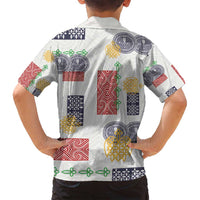 Vintage Lapita Family Matching Long Sleeve Bodycon Dress and Hawaiian Shirt Iconic Double Face Pattern