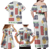 Vintage Lapita Family Matching Off Shoulder Maxi Dress and Hawaiian Shirt Iconic Double Face Pattern