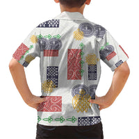 Vintage Lapita Family Matching Short Sleeve Bodycon Dress and Hawaiian Shirt Iconic Double Face Pattern