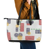 Vintage Lapita Leather Tote Bag Iconic Double Face Pattern