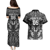 Custom New Zealand Fishing Couples Matching Puletasi and Hawaiian Shirt Aotearoa Maori Koru - Polynesian Pride
