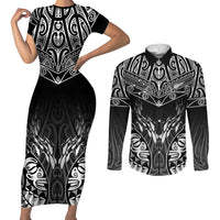 Custom New Zealand Fishing Couples Matching Short Sleeve Bodycon Dress and Long Sleeve Button Shirt Aotearoa Maori Koru - Polynesian Pride
