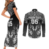 Custom New Zealand Fishing Couples Matching Short Sleeve Bodycon Dress and Long Sleeve Button Shirt Aotearoa Maori Koru - Polynesian Pride