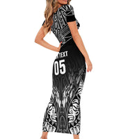 Custom New Zealand Fishing Family Matching Short Sleeve Bodycon Dress and Hawaiian Shirt Aotearoa Maori Koru LT05 - Polynesian Pride