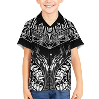 Custom New Zealand Fishing Kid Hawaiian Shirt Aotearoa Maori Koru LT05 Kid Black - Polynesian Pride
