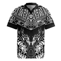 Custom New Zealand Fishing Rugby Jersey Aotearoa Maori Koru LT05 Black - Polynesian Pride