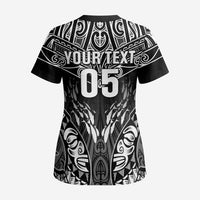 Custom New Zealand Fishing Scrub Top Aotearoa Maori Koru - Polynesian Pride