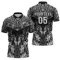 Custom New Zealand Fishing Zipper Polo Shirt Aotearoa Maori Koru - Polynesian Pride