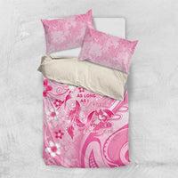 Memorial Pink Breast Cancer Awareness Bedding Set Plumeria Floral Tribal Pattern - Polynesian Pride