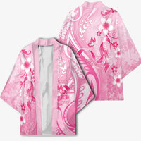 Personalised Memorial Pink Breast Cancer Awareness Kimono Plumeria Floral Tribal Pattern - Polynesian Pride