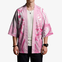 Personalised Memorial Pink Breast Cancer Awareness Kimono Plumeria Floral Tribal Pattern - Polynesian Pride