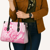 Memorial Pink Breast Cancer Awareness Leather Bag Plumeria Floral Tribal Pattern LT05 - Polynesian Pride