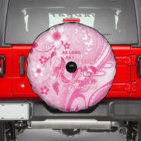 Memorial Pink Breast Cancer Awareness Spare Tire Cover Plumeria Floral Tribal Pattern - Polynesian Pride