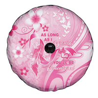 Memorial Pink Breast Cancer Awareness Spare Tire Cover Plumeria Floral Tribal Pattern - Polynesian Pride