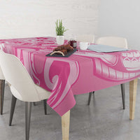 Memorial Pink Breast Cancer Awareness Tablecloth Plumeria Floral Tribal Pattern - Polynesian Pride
