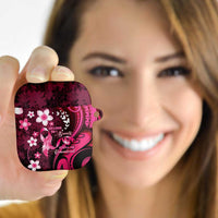 Memorial Breast Cancer Awareness AirPods Case Plumeria Floral Tribal Pattern - Polynesian Pride