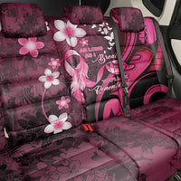 Memorial Breast Cancer Awareness Back Car Seat Cover Plumeria Floral Tribal Pattern - Polynesian Pride