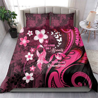 Memorial Breast Cancer Awareness Bedding Set Plumeria Floral Tribal Pattern - Polynesian Pride