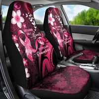 Memorial Breast Cancer Awareness Car Seat Cover Plumeria Floral Tribal Pattern - Polynesian Pride