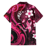 Personalised Memorial Breast Cancer Awareness Family Matching Mermaid Dress and Hawaiian Shirt Plumeria Floral Tribal Pattern LT05 - Polynesian Pride