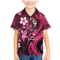 Personalised Memorial Breast Cancer Awareness Family Matching Mermaid Dress and Hawaiian Shirt Plumeria Floral Tribal Pattern - Polynesian Pride