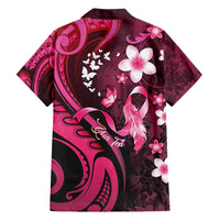 Personalised Memorial Breast Cancer Awareness Family Matching Tank Maxi Dress and Hawaiian Shirt Plumeria Floral Tribal Pattern - Polynesian Pride