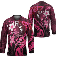Personalised Memorial Breast Cancer Awareness Hockey Jersey Plumeria Floral Tribal Pattern LT05 - Polynesian Pride