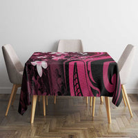 Memorial Breast Cancer Awareness Tablecloth Plumeria Floral Tribal Pattern - Polynesian Pride