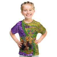 Personalised Hawaii Mardi Gras Kid T Shirt Polynesian Pattern With Glitter Style LT05 Yellow - Polynesian Pride