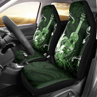 Hawaii Ukulele Car Seat Cover Polynesian Pattern Mix Hibiscus Green Version